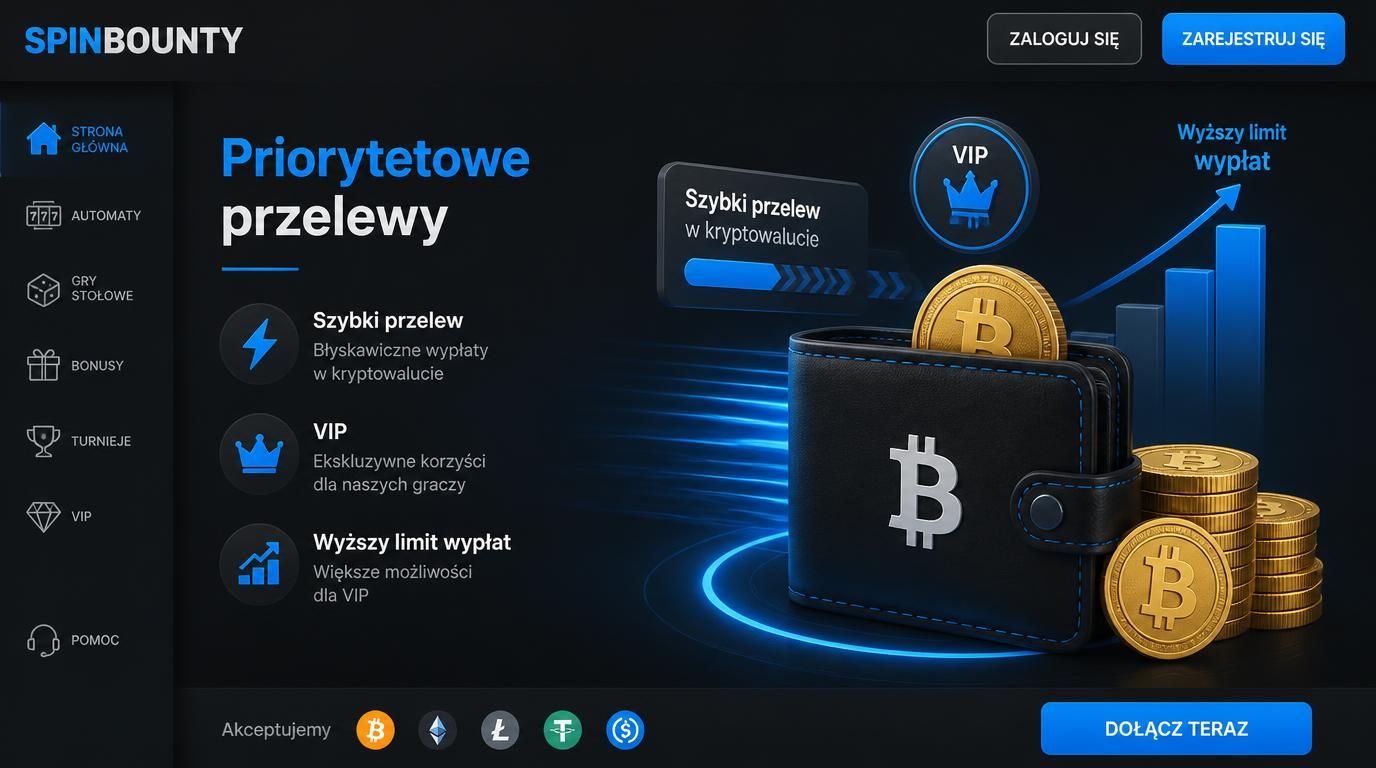 ikona priorytetowego przelewu i limity wypłat w Spinbounty Casino 