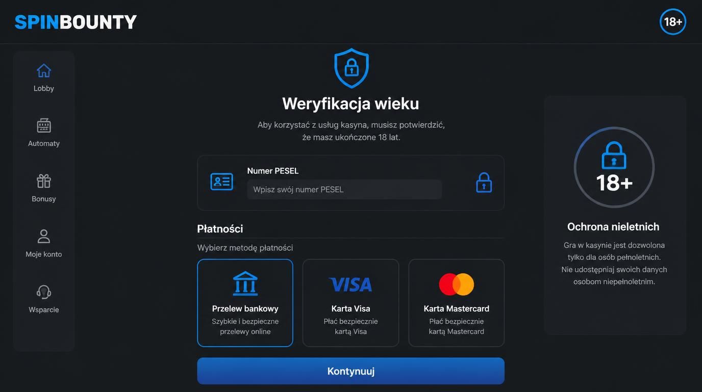 weryfikacja wieku i metody płatności